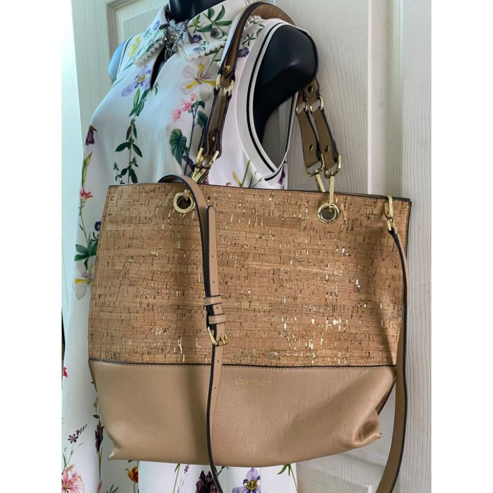 Calvin Klein Tan Large Tote Bag Crossbody Strap - Picture 2 of 12